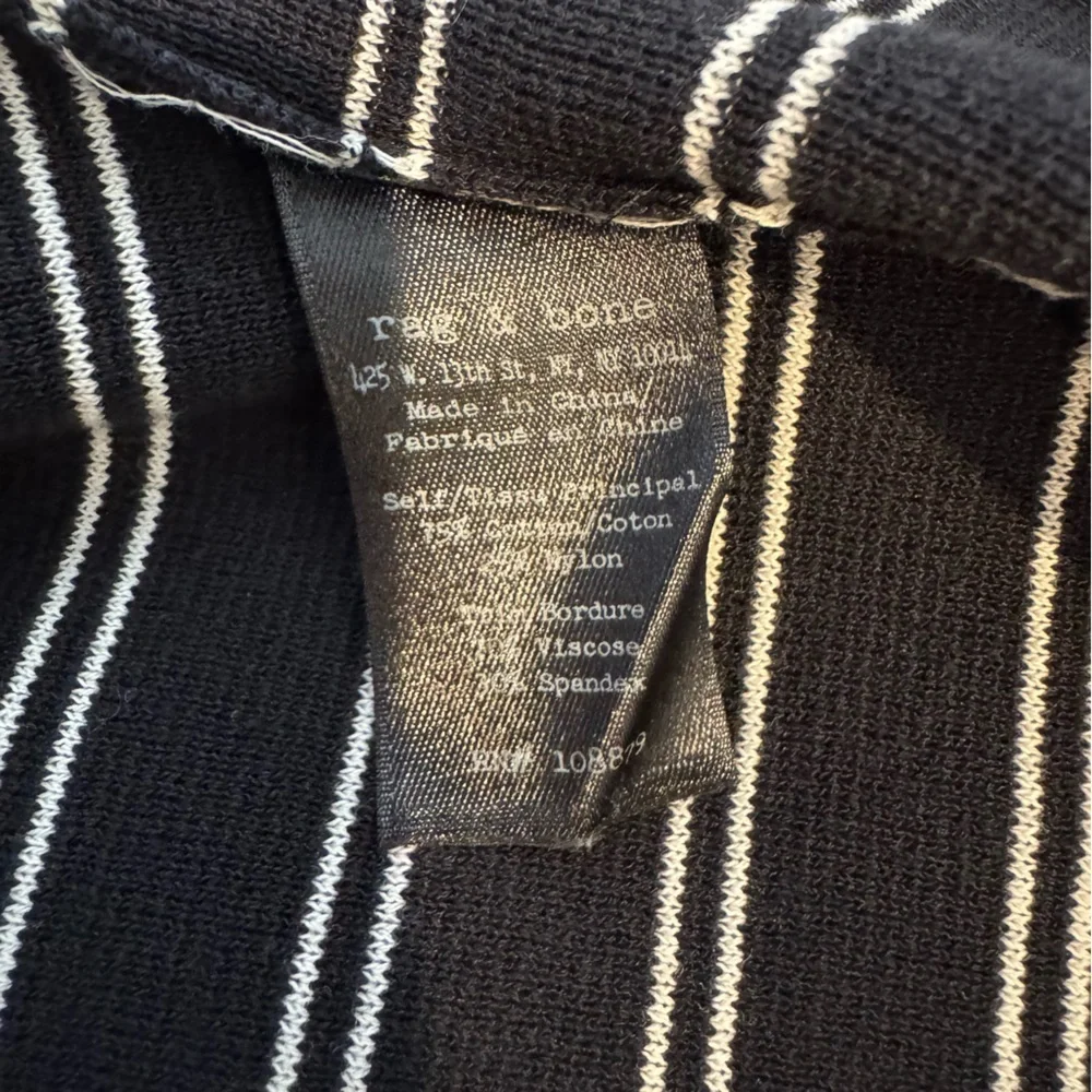 Rag & Bone Regan Skirt Mini Stripe Exposed Zipper Size M